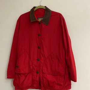 Vintage Timberland Weathergear Leather collar red jacket size M